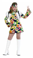 Hippie-Girl Flower Power 3-tlg 