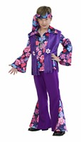 Flower-kostum Peace 4-dlg (blouse, broek, vest, hoofdband)