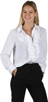 Ruffle blouse ladies white 