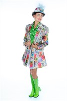 Jas bloemen neon-zilver