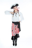 Piraten-Bluse weiß (Bluse,Schärpe) Baumwolle