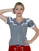Trachtenbluse Oktoberfest schwarz/weiss