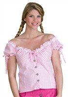 Tyrolean blouse Oktoberfest rose/white