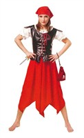 Vrouwelijke zeerover   (rok /blouse /vest /hoofddoek)