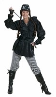 Piraten-Bluse schwarz 2-tlg