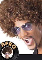 Pruik Afro bruin