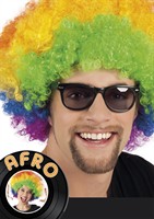 Pruik Afro veelkleurig
