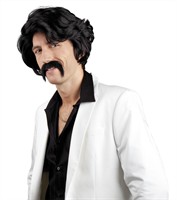 Wig black Chuck with mustache
