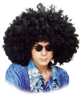Pruik zwart big Afro
