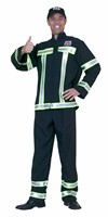 Brandweerman zwart  (bovendeel/ broek)