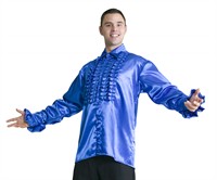 Rüschenbluse blau 