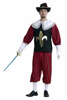 Musketier rot/schwarz (Oberteil mit Kragen/Hose)