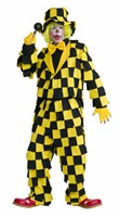 Lapjesclown geel/zwart (broek/jas) mannen-maat