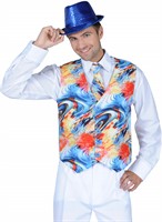 Waistcoat Flower Power Sky