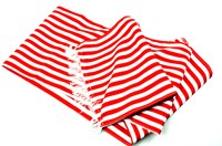 Sjaal rood/wit strepen