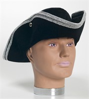 Three-cornered hat, black silver Nicky