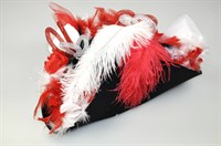 Hoed 3-steek rood/wit