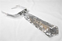 stropdas pailletten zilver