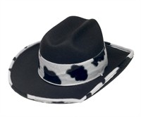 Hut Cowboy Kuh schwarz/weiß,  (H=9 cm)gr.59