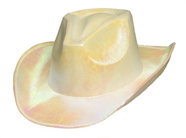 Hoed laser-cowboy zilver,  (H=11 cm)mt. 59