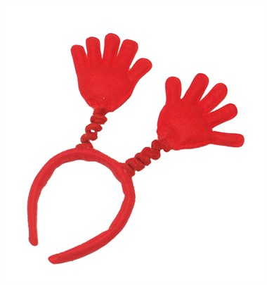 Haarreif Hände winken Rot (H=14 cm)