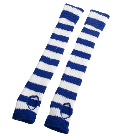 Beenwarmers met gat blauw/wit (L=50 cm)