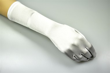Handschuhe satin lang weiss