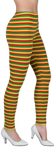 Legging rood/geel/groen strepen