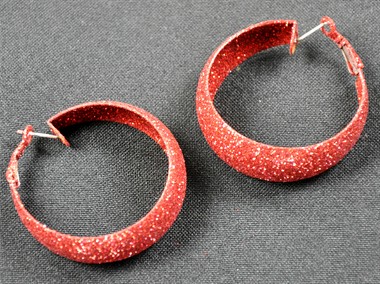 Ohrringe Glitzer Rot