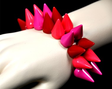 Spicky armband roze/pink/rood