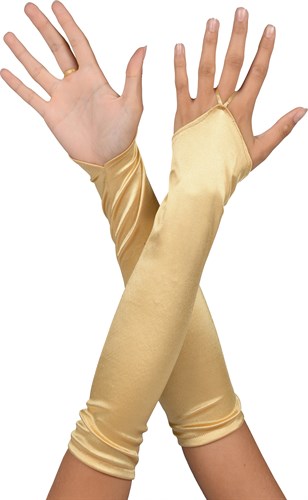 Handschuhe Fingerlos Lang Gold 
