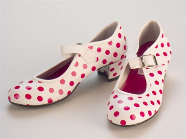 Flamenco schoenen Benita wit/rood (kind)