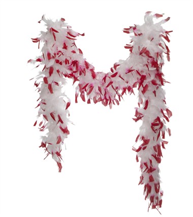 Federboa Weiss-Weinrot gespitzt (L=180 cm)