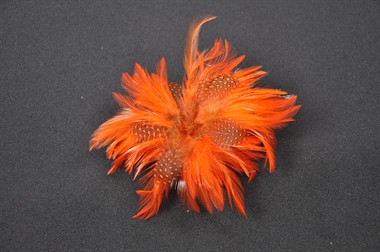 Feather flower orange with hair clip 