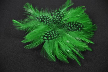 Feder-Blume grün mit Haarspange