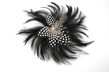 Feder-Blume schwarz mit Haarspange