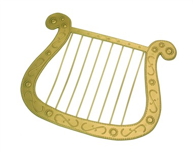 Harp plastik, goud (28x23 cm)