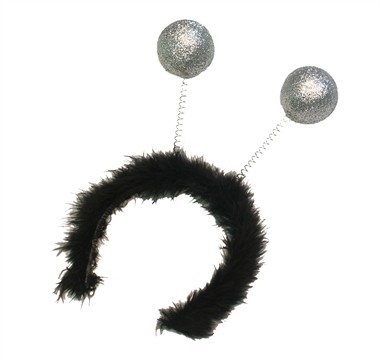 Diadeem glitterbal zilver (bal Ø=6 cm)