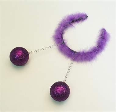 Haarreif Glitterball Lila (Ball Ø=6 cm)