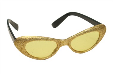 Glitter-brille oval Gold