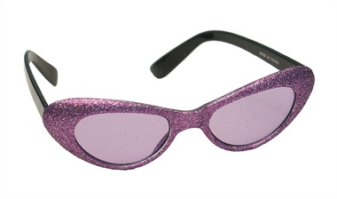 Glitter-bril ovaal paars