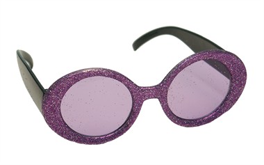 Glitter-brille rund lila 