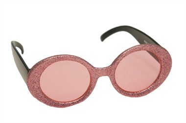 Glitter-bril rond rood