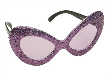 Glitter-brille alien Lila