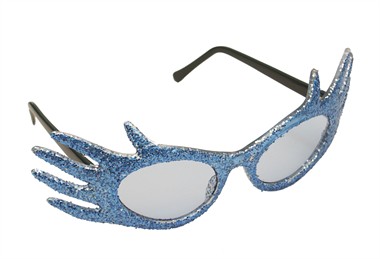 Glitter-brille star Blau