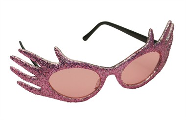 Glitter-bril star pink