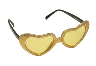 Glitter-brille herz Gold