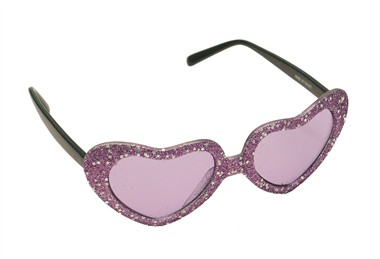 Glitter-bril hart paars