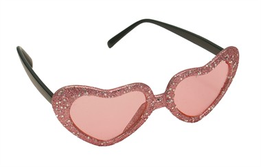 Glitter-bril hart pink