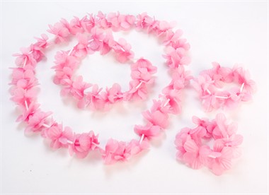 Hawai Kette A+S-Band rosa/weiss